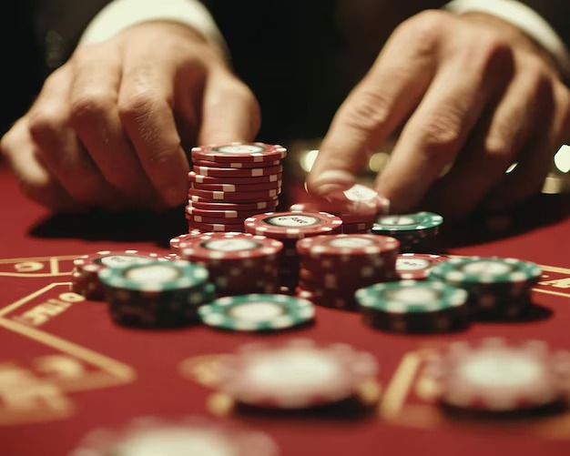 Live croupier dealing Baccarat cards in mega2888 studio